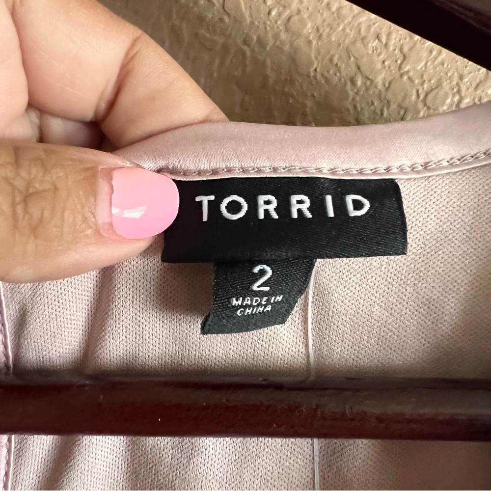 Torrid Mauve Sequin Shell Crop Top Size 2X NWT - Picture 5 of 11